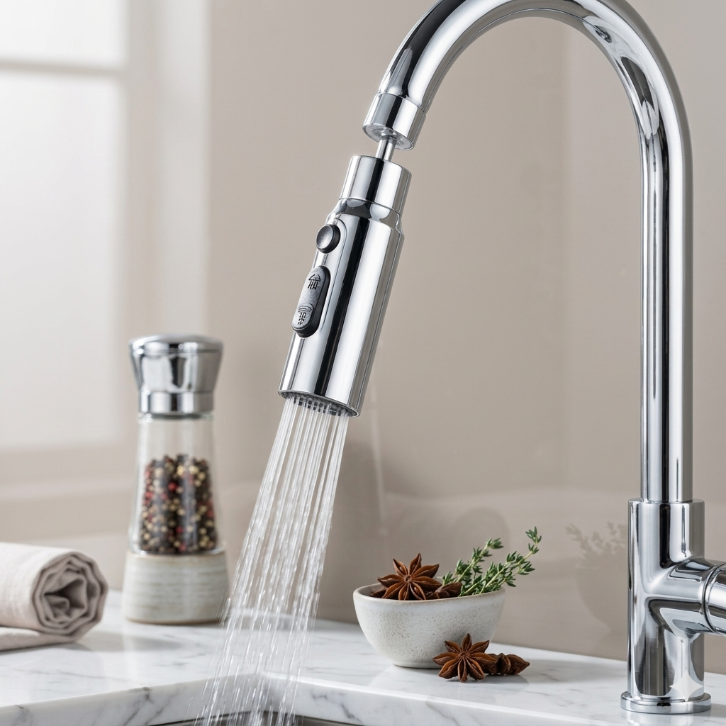 Three Modes Faucet Extender Head Silver Black