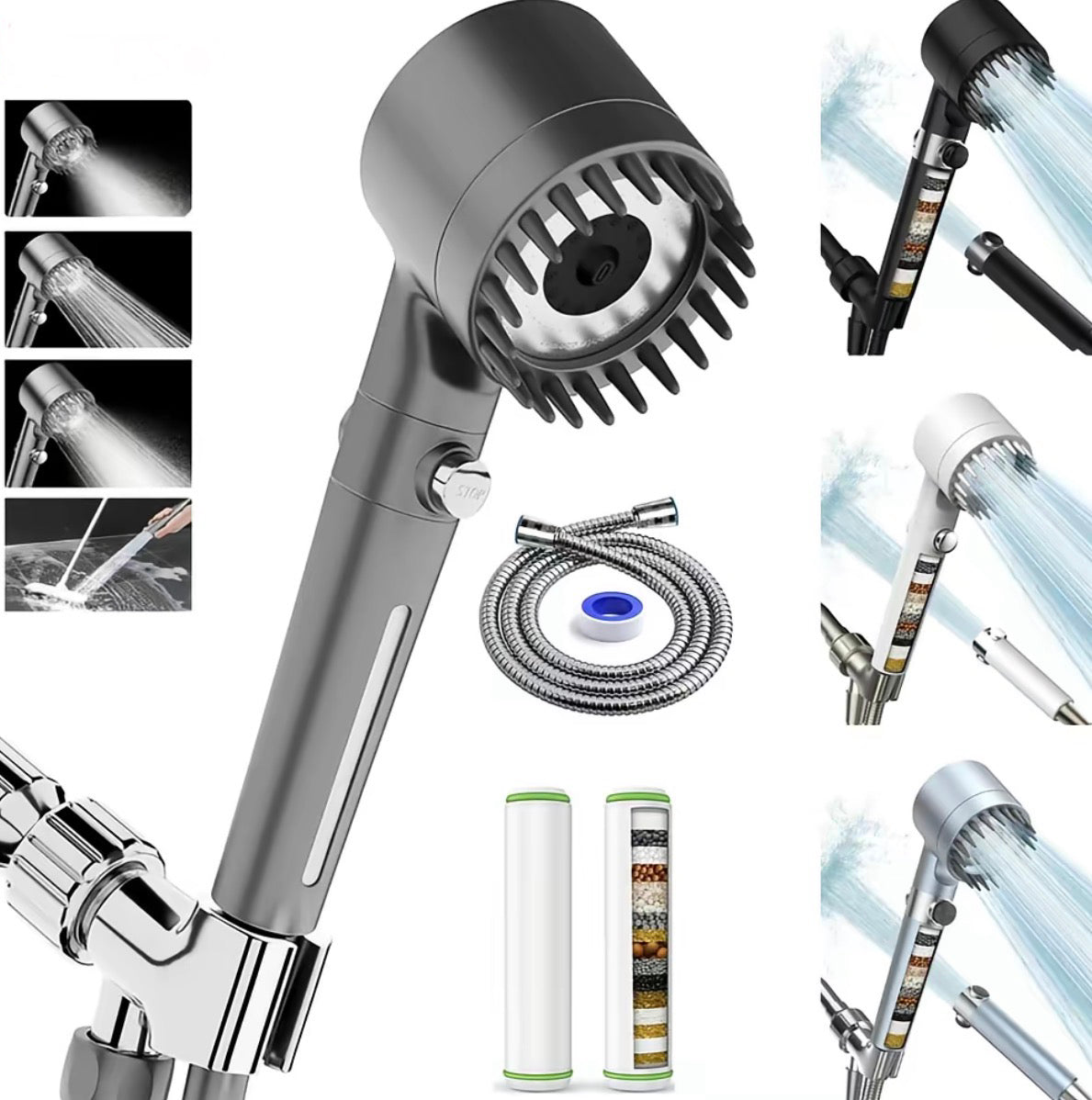 High-Pressure Handheld Three Level Adjustment Showerhead