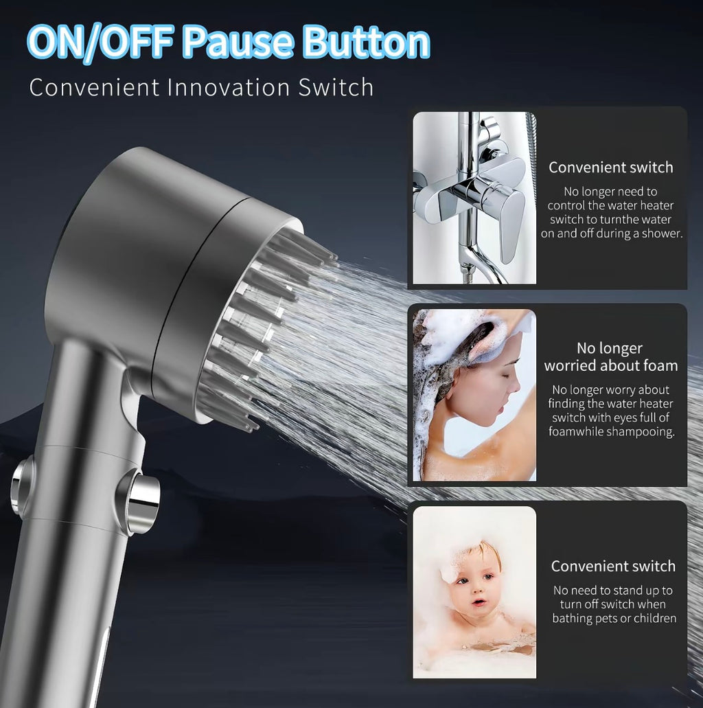 High-Pressure Handheld Three Level Adjustment Showerhead