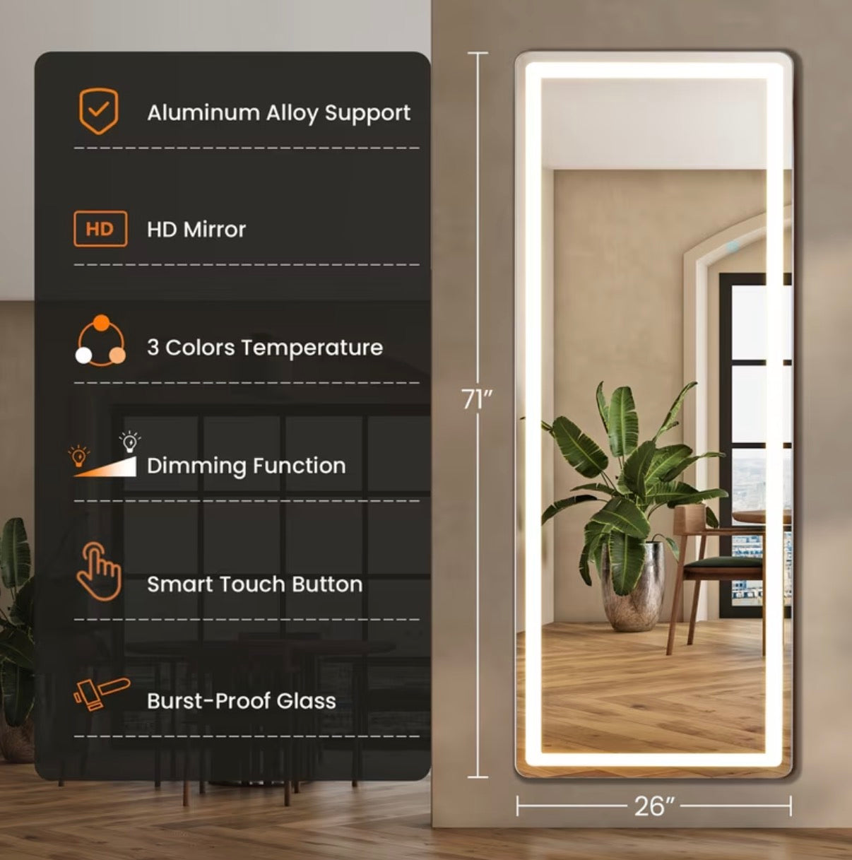 LED / Non-LED Full Length Mirror