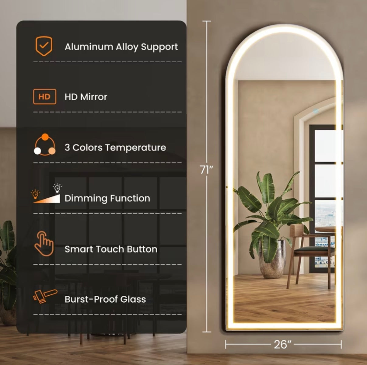 LED / Non-LED Full Length Mirror