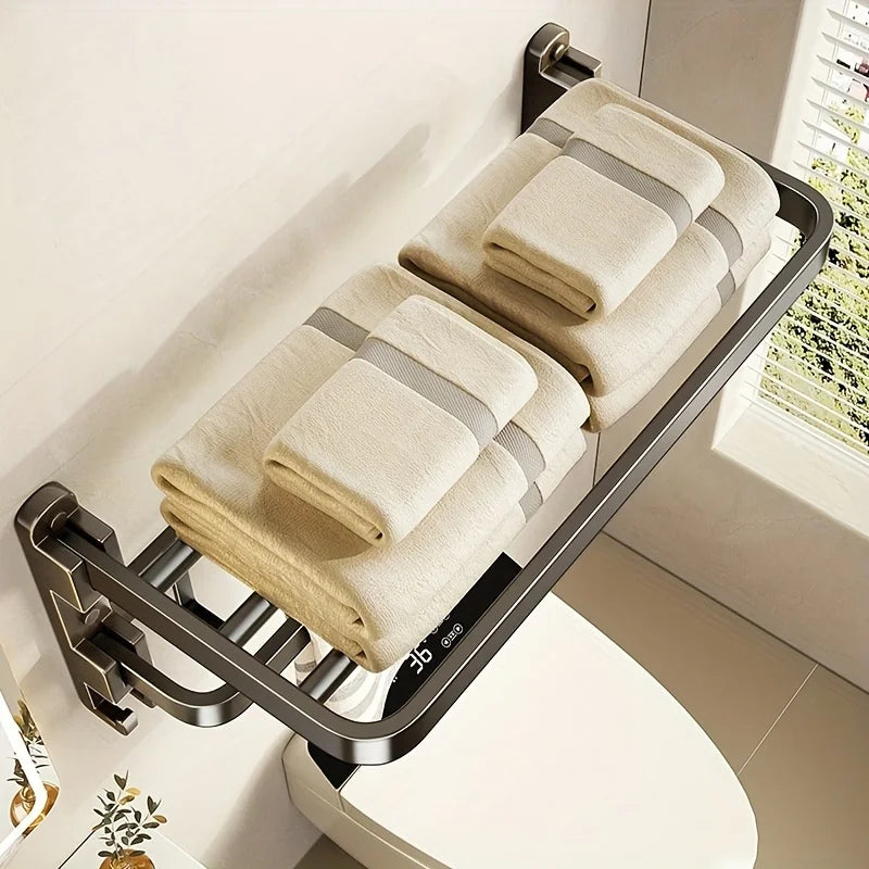 Foldable 2-Layer Bathroom Towel Rack